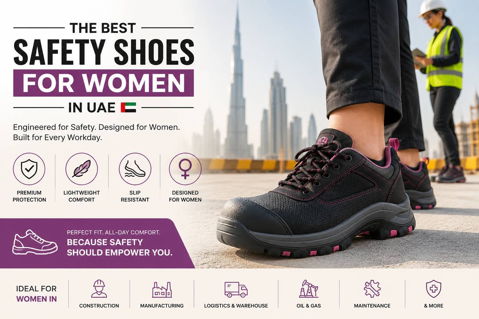 Safety shoes for women